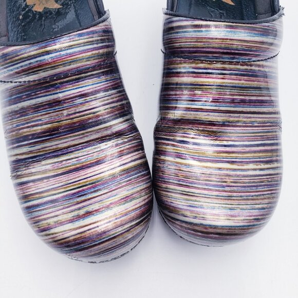 Dansko Women's Pro XP Muli Stripe Patent Leather‎ Clogs Women's EU 37 US 7-7.5 - Picture 7 of 9